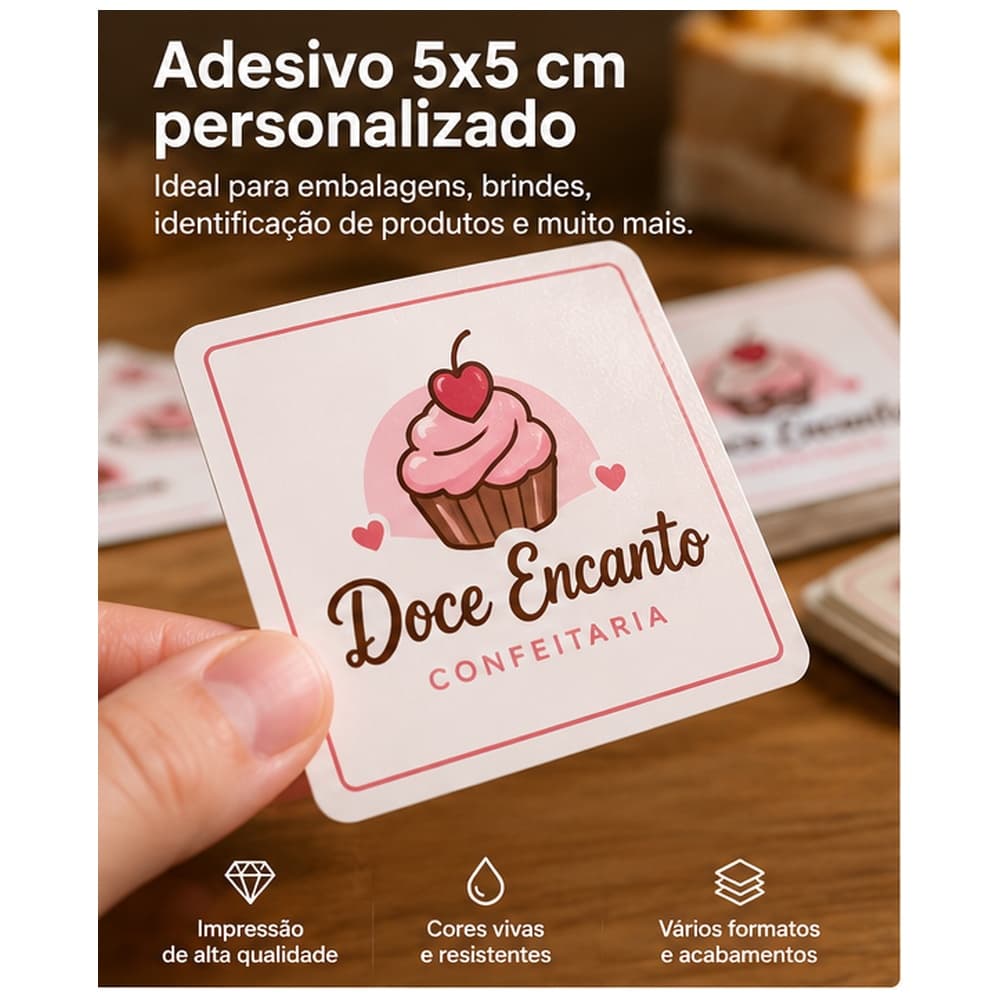 Adesivo 5x5 cm personalizado