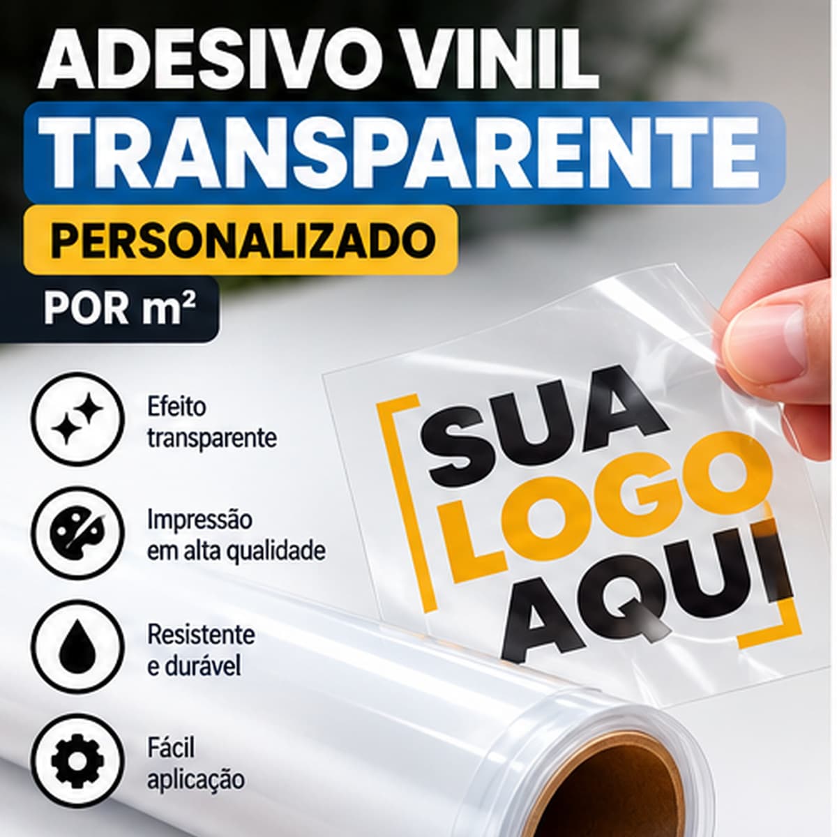 Adesivo vinil transparente