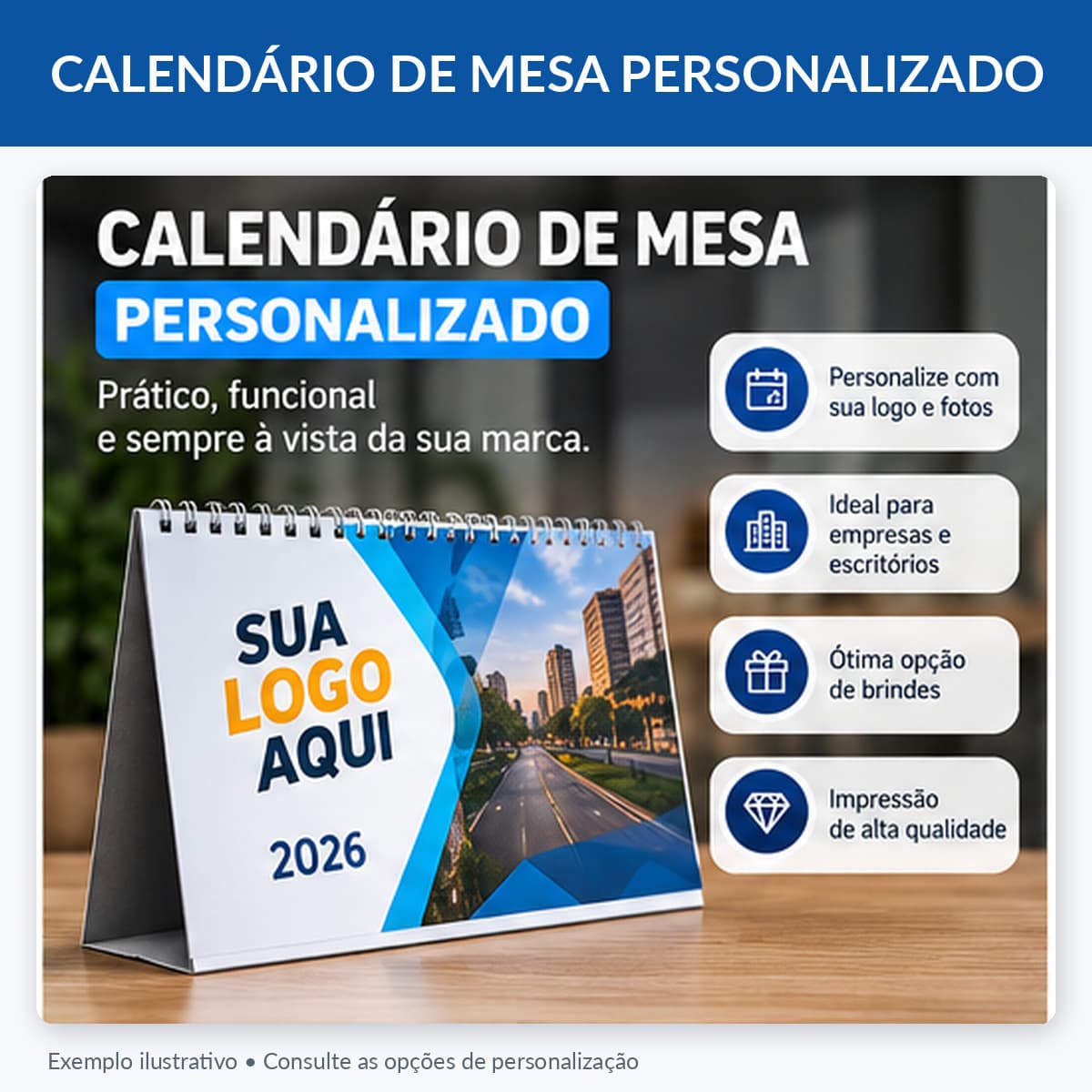 Calendário de mesa personalizado